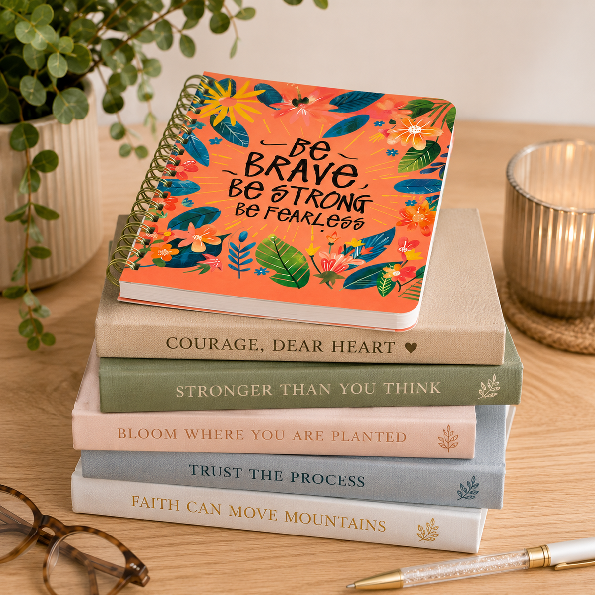 Be Brave Be Strong Be Fearless Spiral Notebook