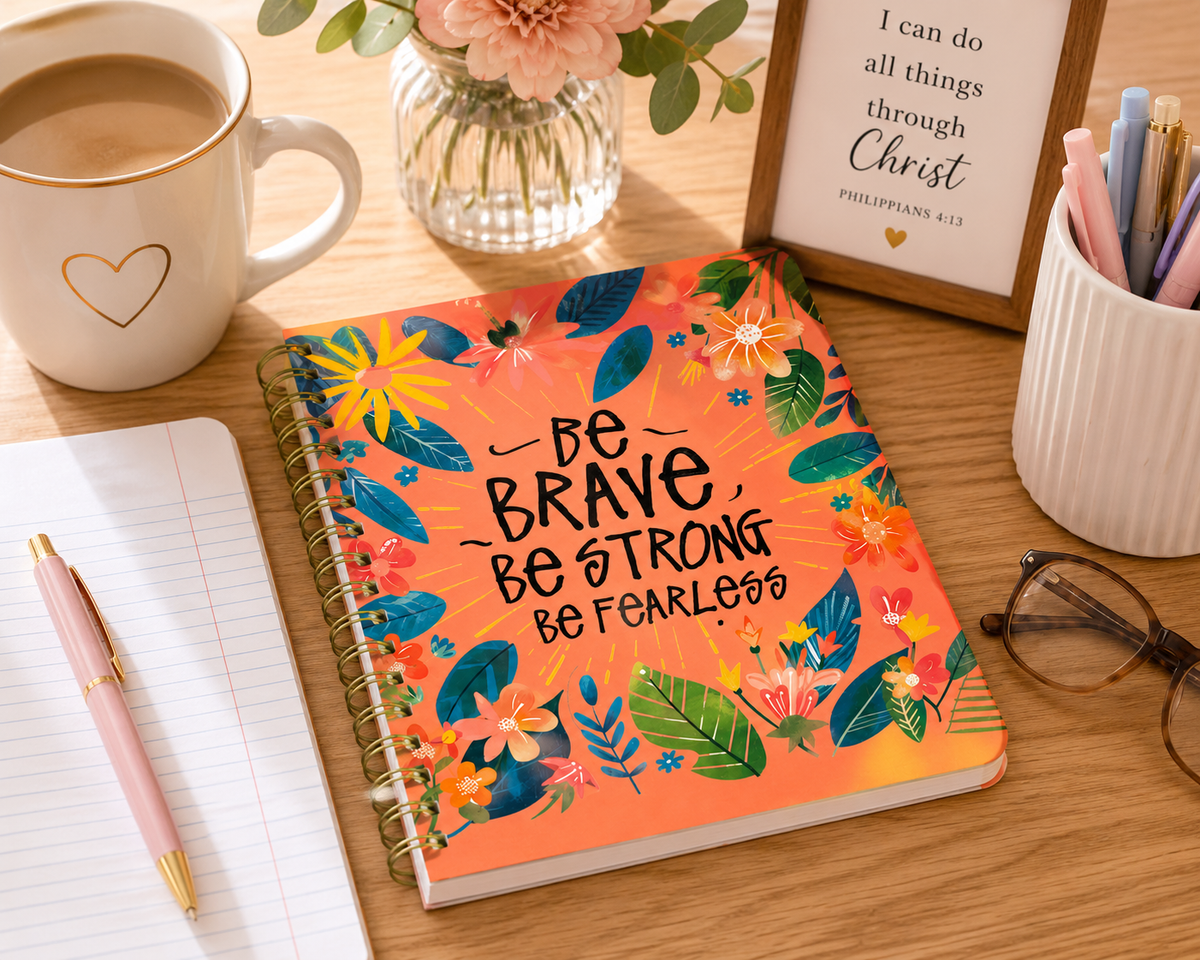 Be Brave Be Strong Be Fearless Spiral Notebook