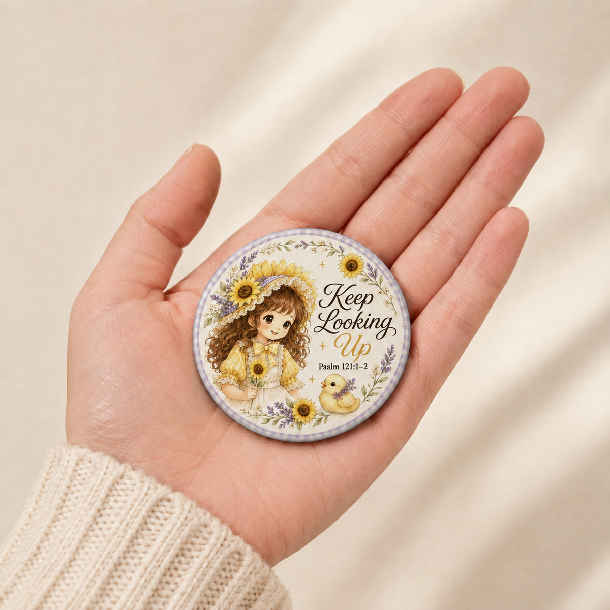 Keep Looking Up Christian Faith Reminder Button Pin