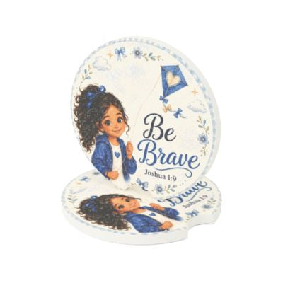 Be Brave Car Coaster | Inspirational Faith Scripture Joshua 1:9