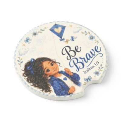 Be Brave Car Coaster | Inspirational Faith Scripture Joshua 1:9