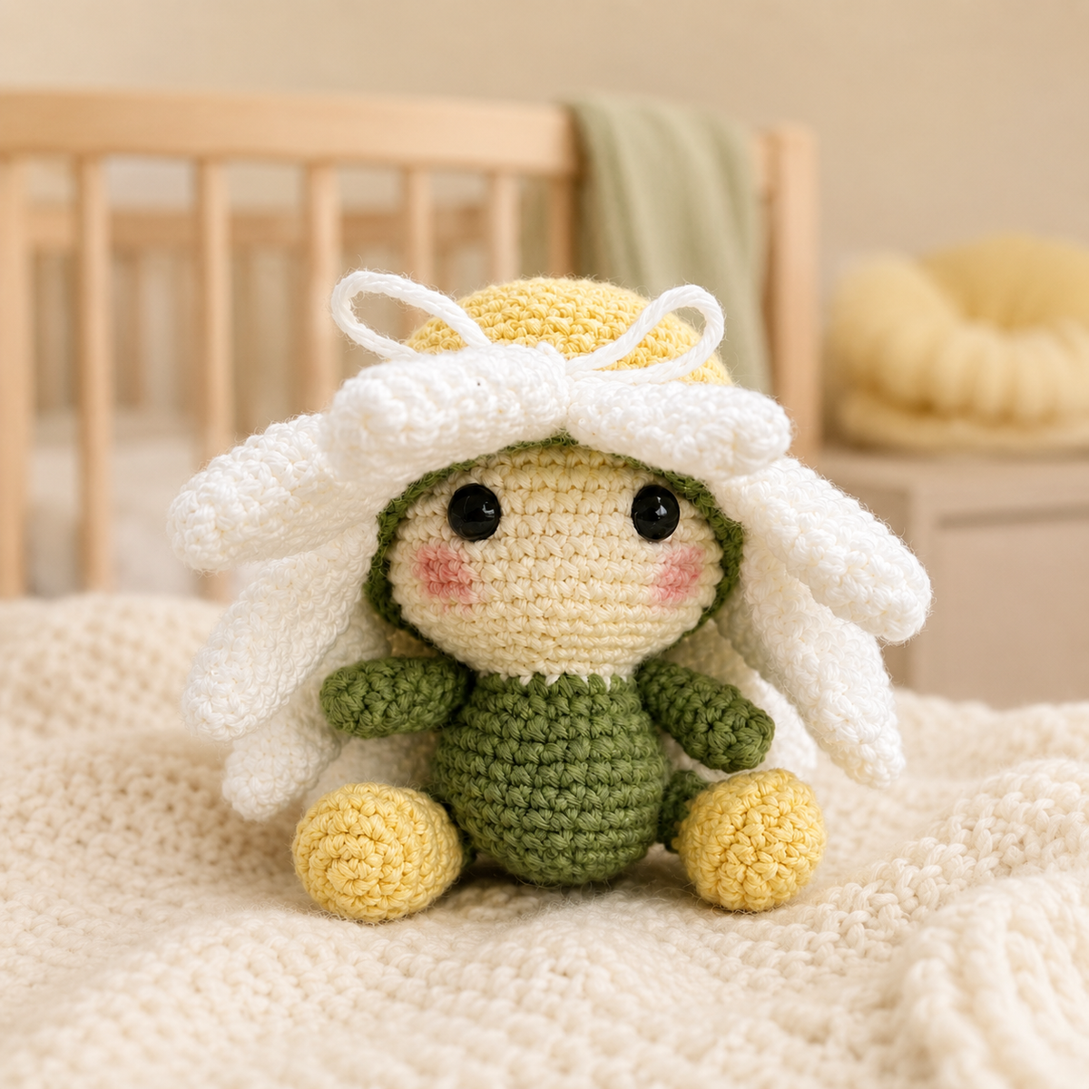 Crochet Daisy Baby Plush | One-of-a-Kind Flower Amigurumi