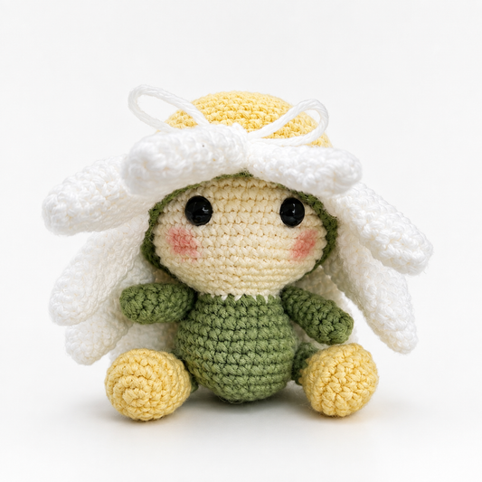 Crochet Daisy Baby Plush | One-of-a-Kind Flower Amigurumi