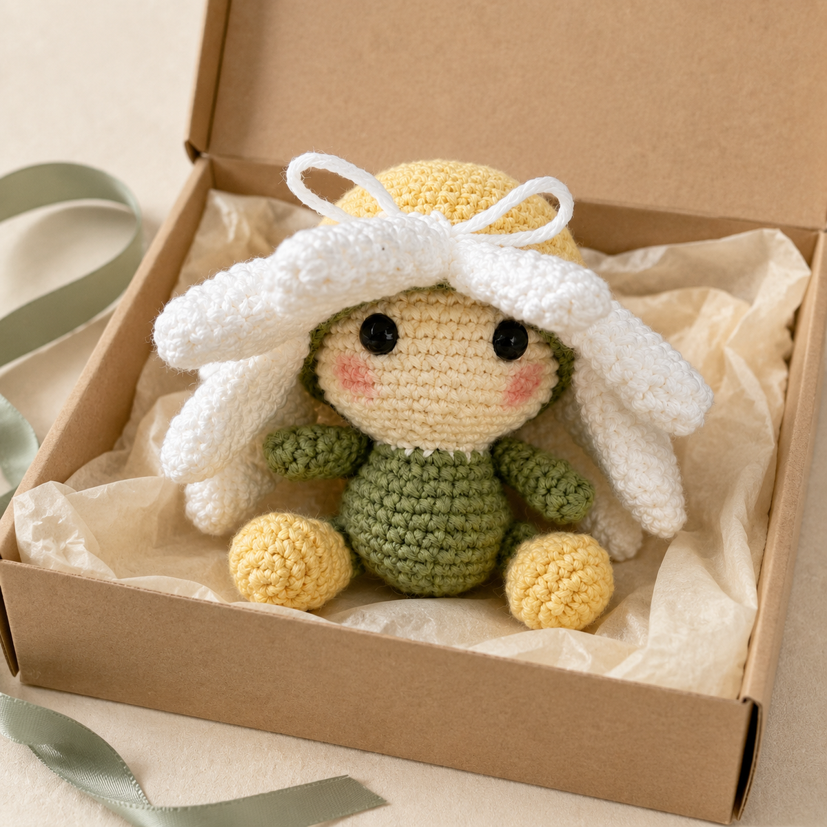 Crochet Daisy Baby Plush | One-of-a-Kind Flower Amigurumi