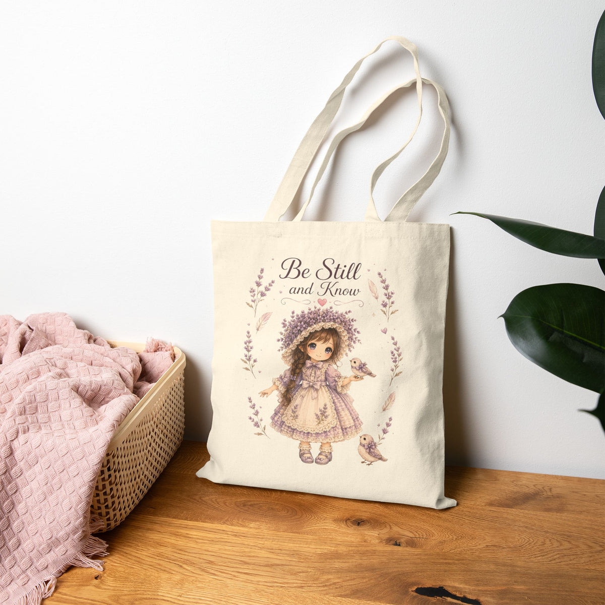 Christian Canvas Tote Bag, Be Still and Know, Faith Gift for Women