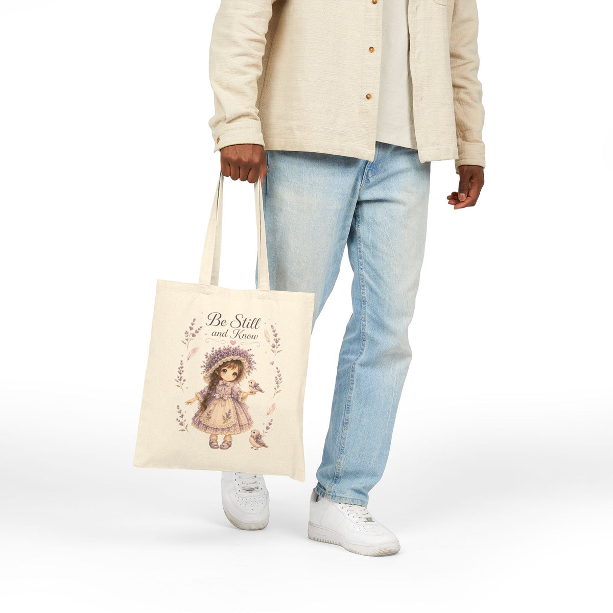 Christian Canvas Tote Bag, Be Still and Know, Faith Gift for Women