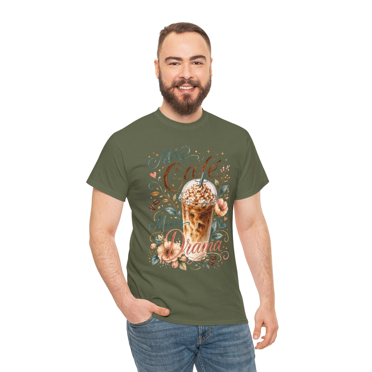 Más Café Menos Drama Shirt, Funny Coffee Lover Tee, Spanish Coffee T-Shirt