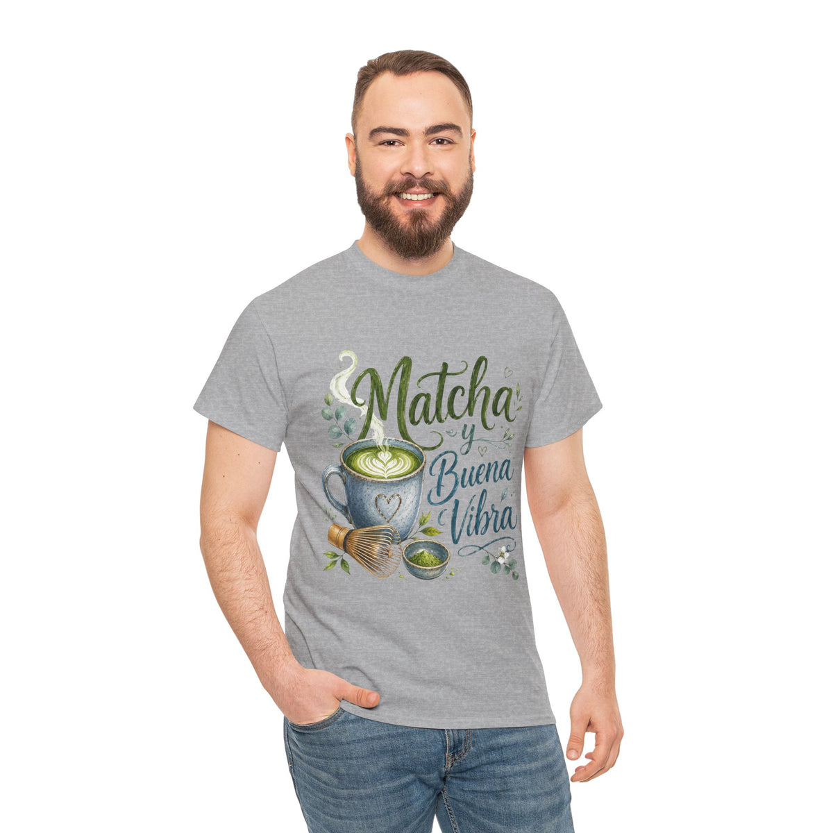 Matcha y Buena Vibra Shirt, Spanish Matcha Lover Tee