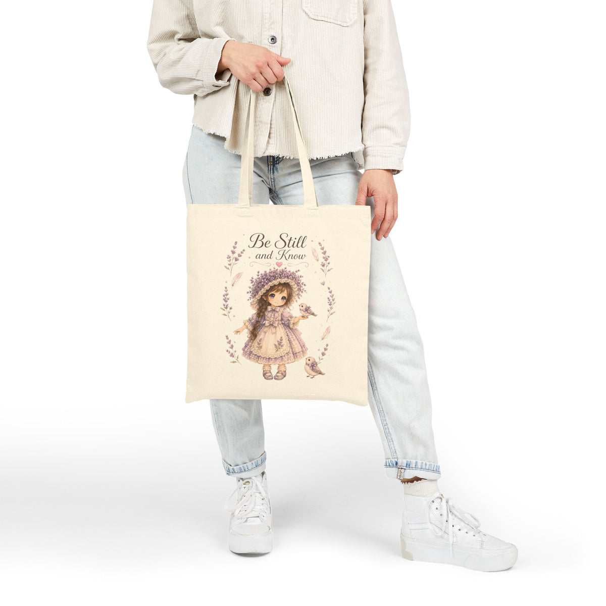 Christian Canvas Tote Bag, Be Still and Know, Faith Gift for Women