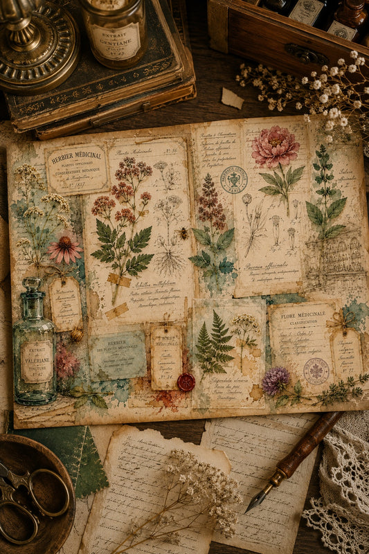 Antique Apothecary Paper Archives physical paper kit