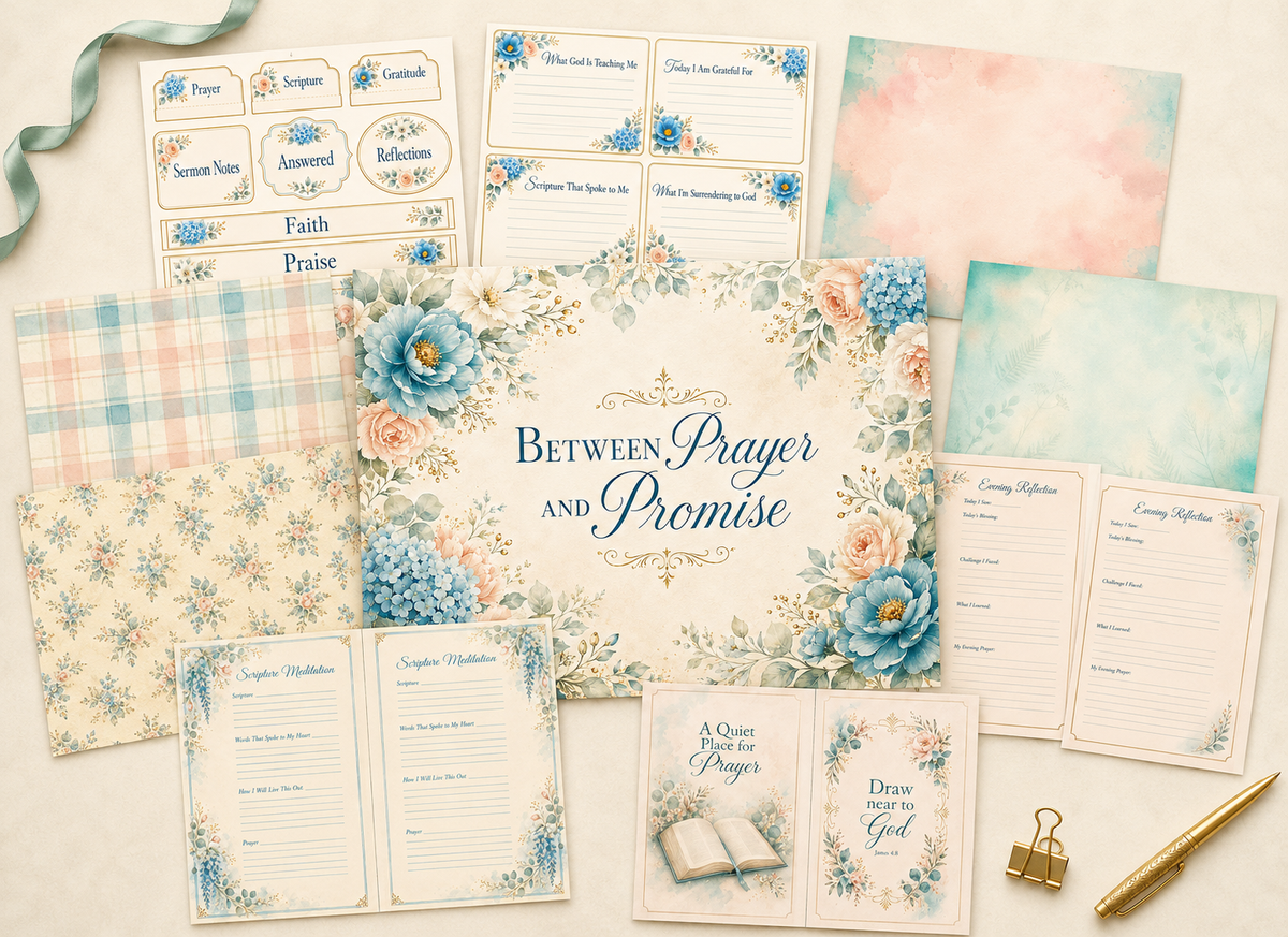 Complete Between Prayer and Promise digital printable paper collection overview