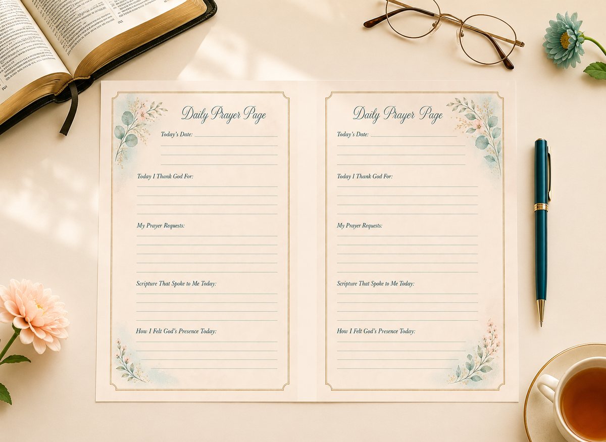 Printable Daily Prayer Page from the Between Prayer and Promise digital paper kit