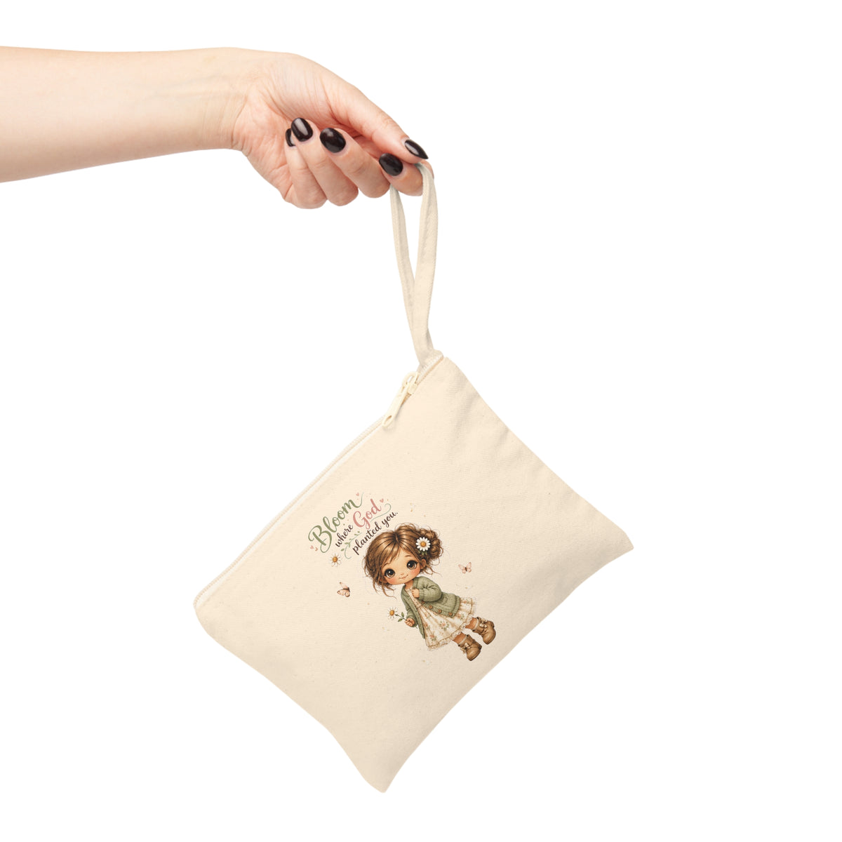Bloom Where God Planted You Christian pouch handheld view