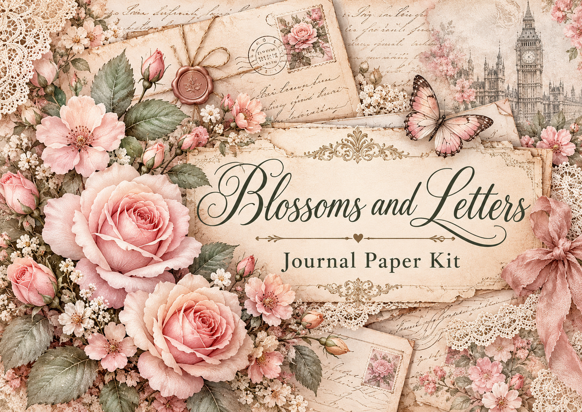 Blossoms & Letters Journal Paper Kit cover