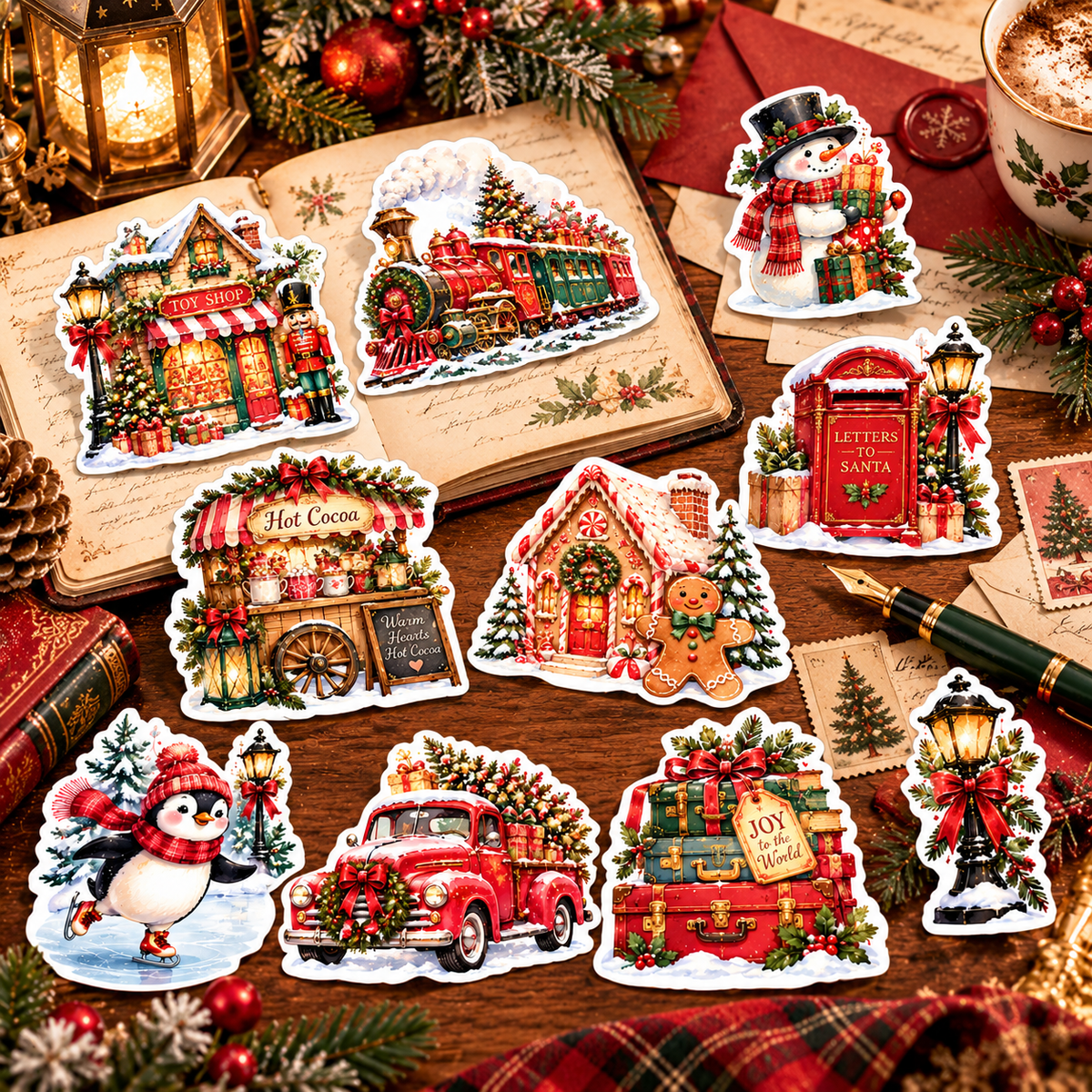 christmas tinsel town letter station