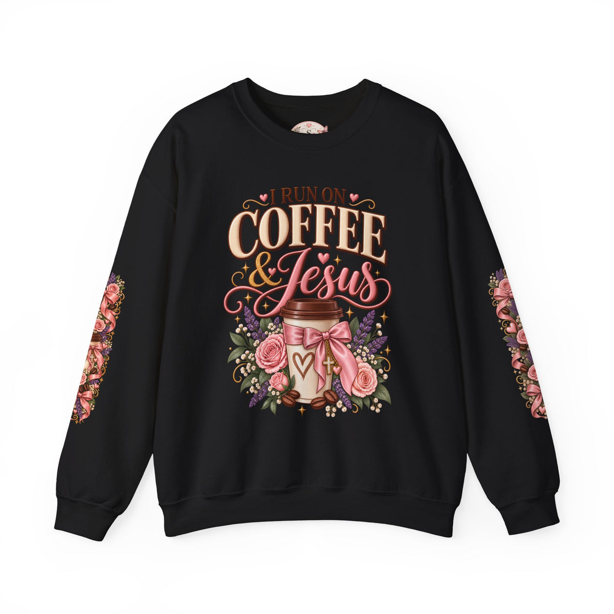 I Run on Coffee & Jesus sweatshirt in black
