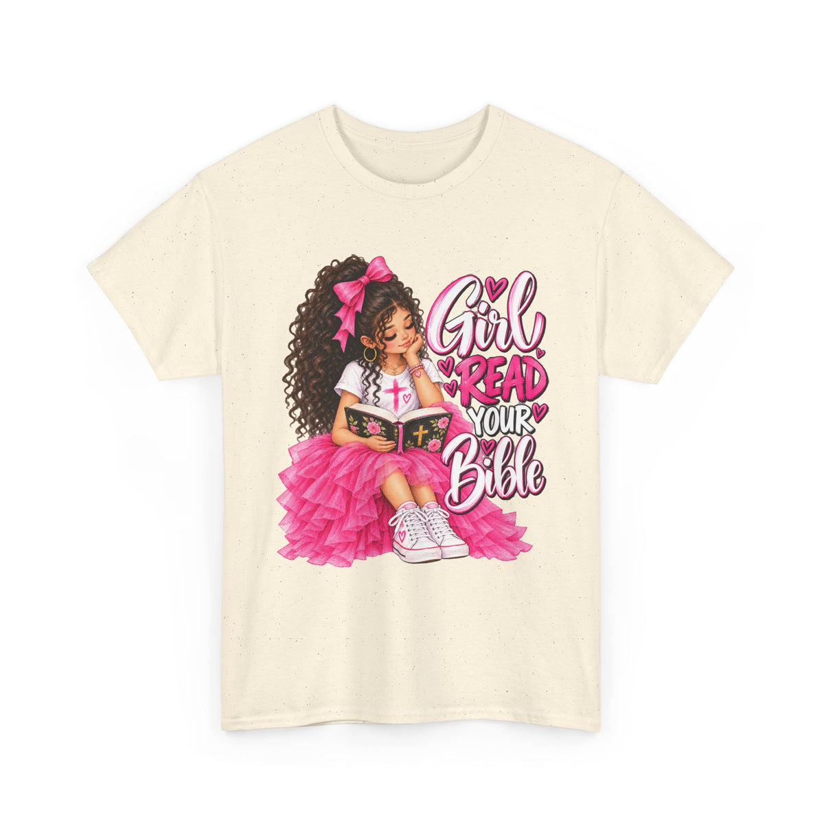 Girl Read Your Bible Christian T-shirt — Natural