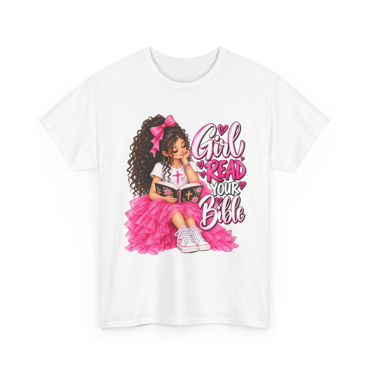 Girl Read Your Bible Christian T-shirt — White