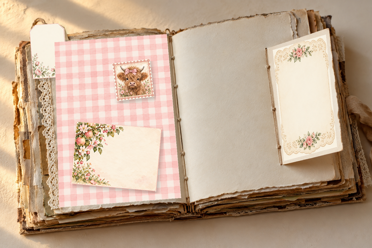 Layered Highland Daydream journal spread
