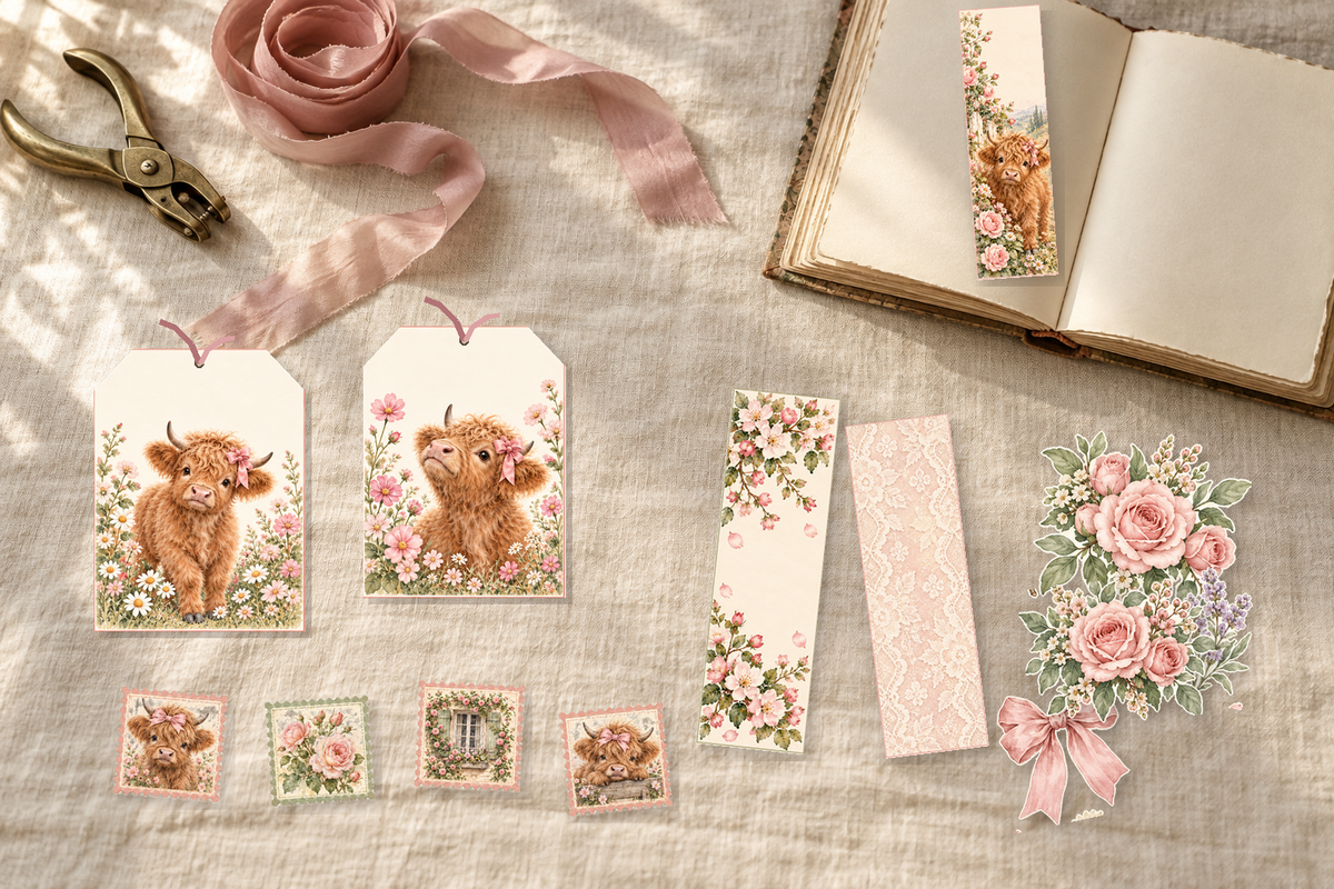 Highland Daydream tags bookmarks and ephemera