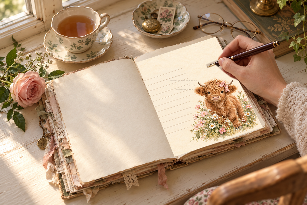 Writing in a Highland Daydream junk journal