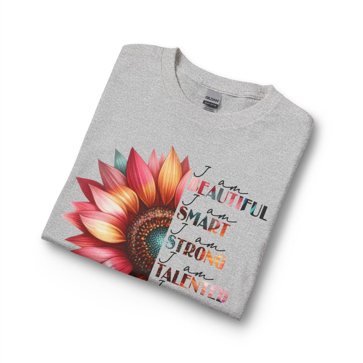 Folded sport gray I Am Beautiful Smart Strong Talented Powerful Enough long sleeve shirt