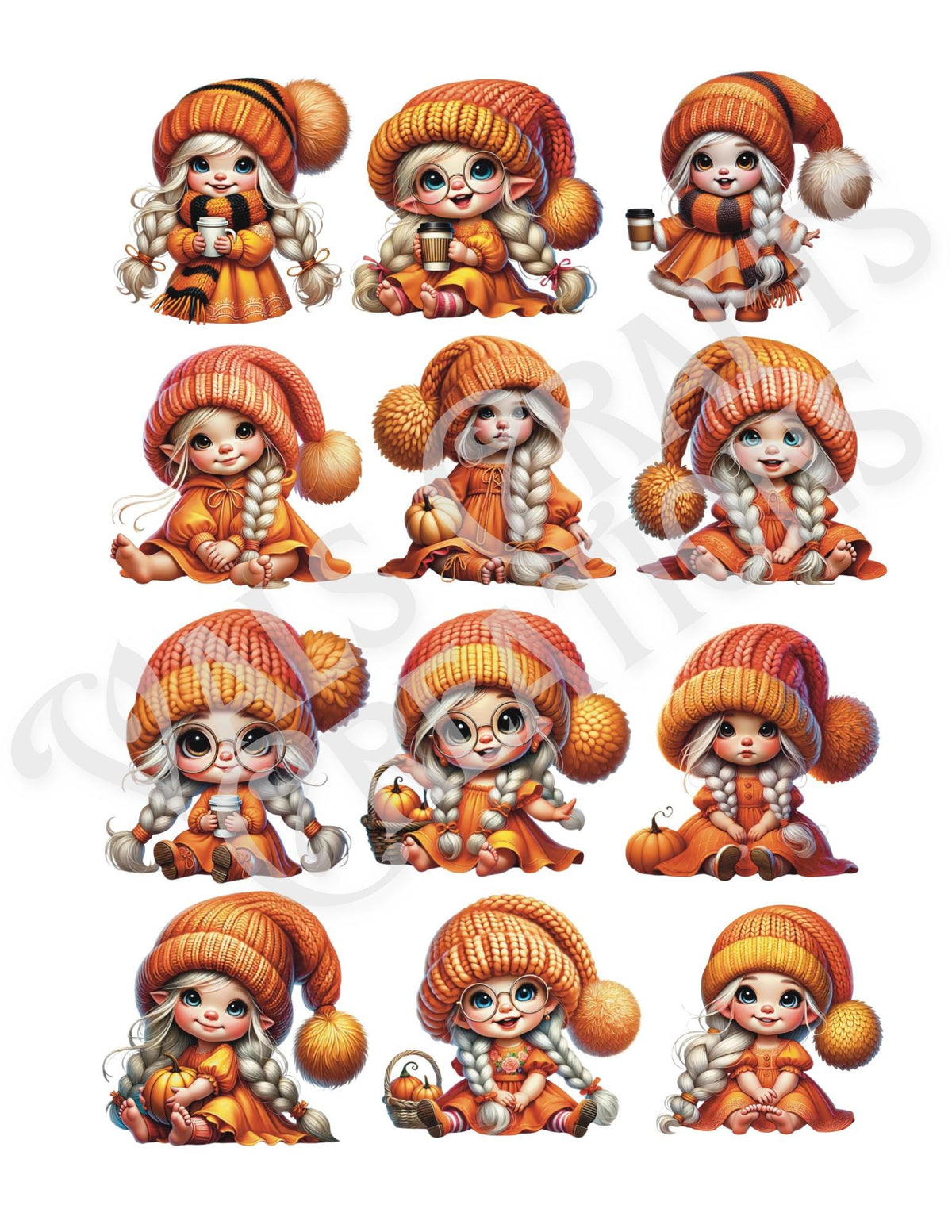 Cute Fall Girls Stickers 2