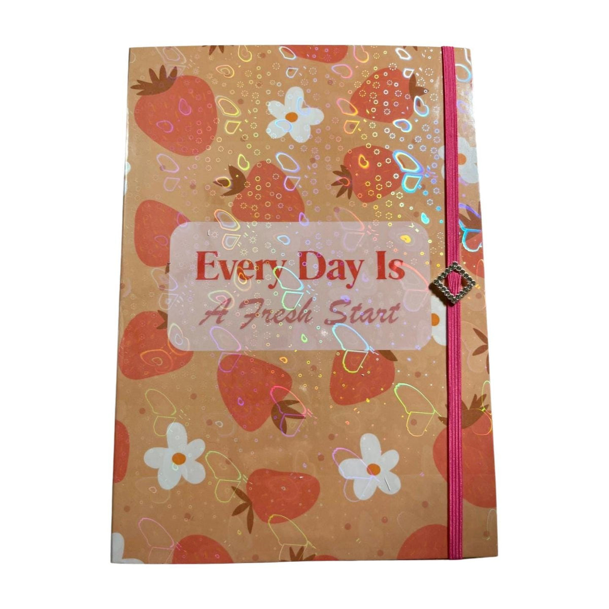 Daily Planner with Inspirational Message: "Every Day is a Fresh Start"- Strawberries