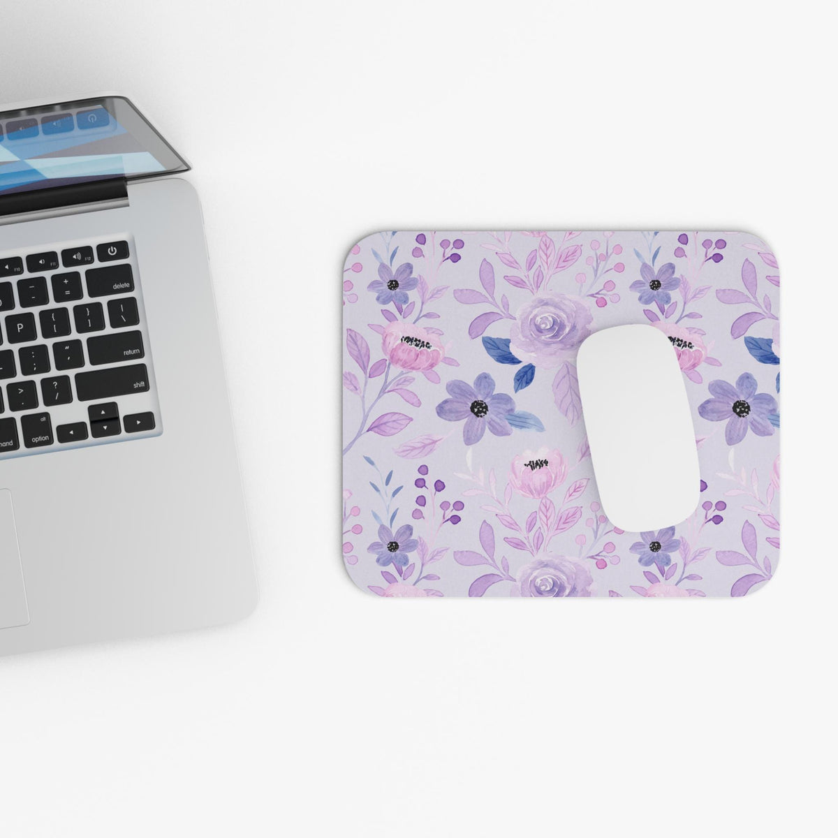 Lavender Floral Mouse Pad | Purple Wildflower Desk Accessory | Feminine Office Decor | Botanical Workspace Gift