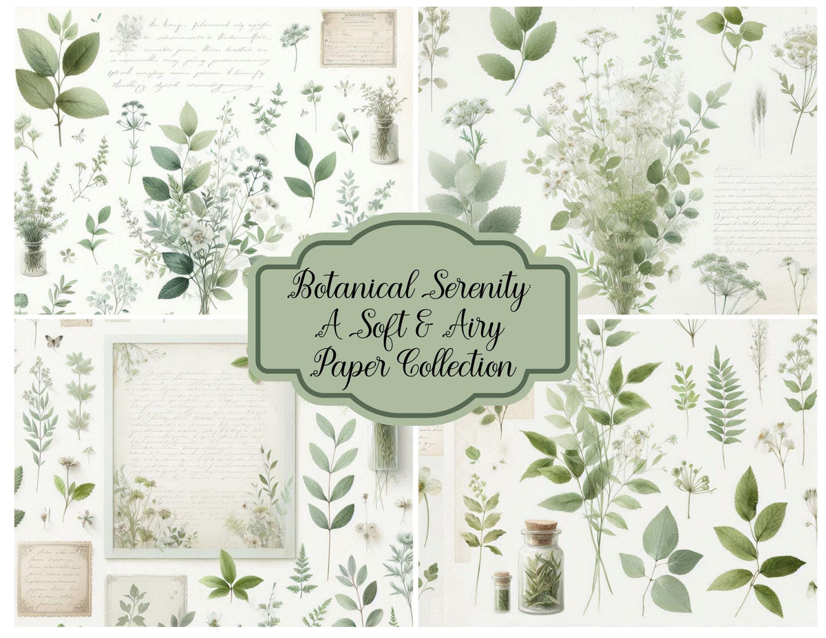 Botanical Serenity: A Soft & Airy Background Paper Kit