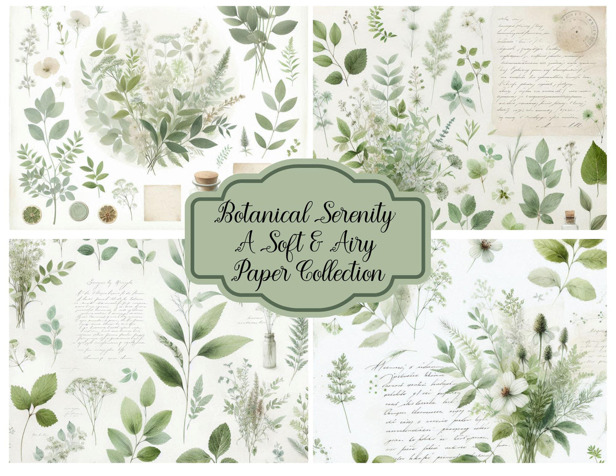 Botanical Serenity: A Soft & Airy Background Paper Kit