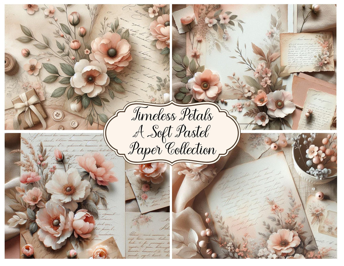 Timeless Petals: A Soft Pastel Background Paper Kit