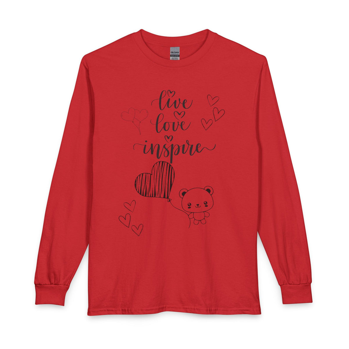 Live Love Inspire long sleeve shirt in Red