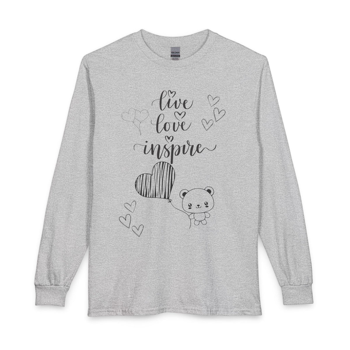 Live Love Inspire long sleeve shirt in Sport Grey