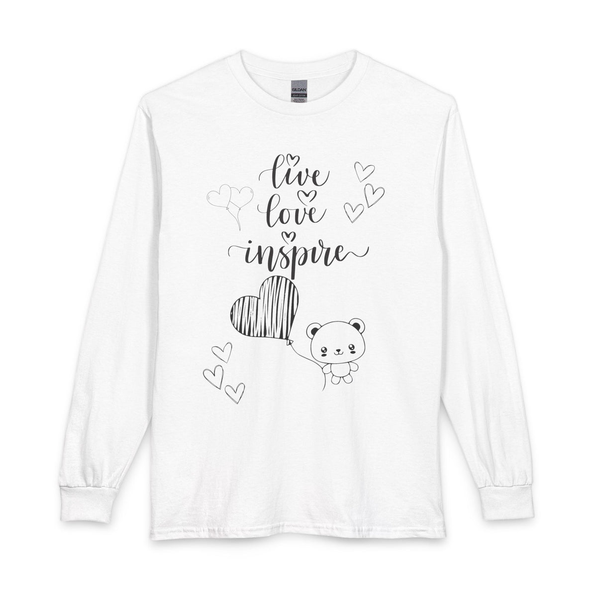 Live Love Inspire long sleeve shirt in White
