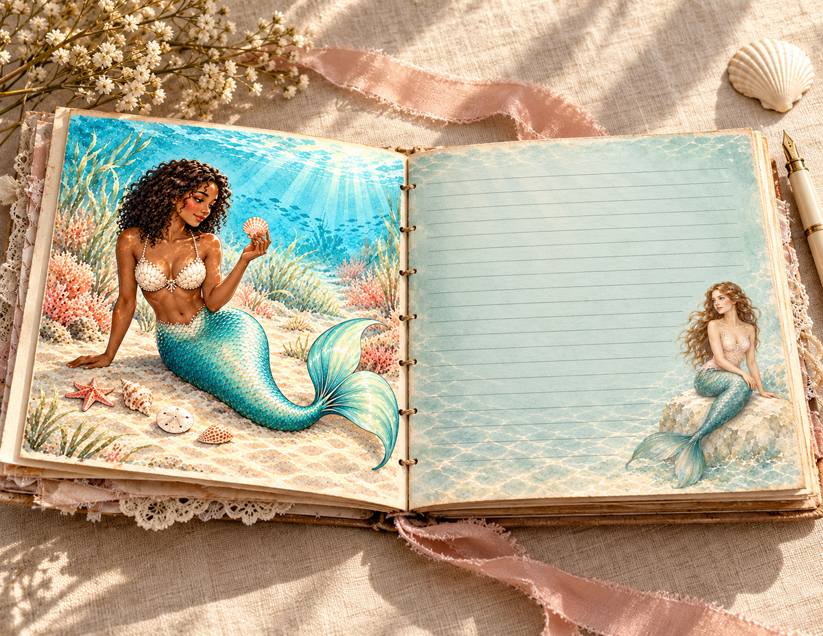 Mermaids Underwater Dreams paper kit craft project inspiration
