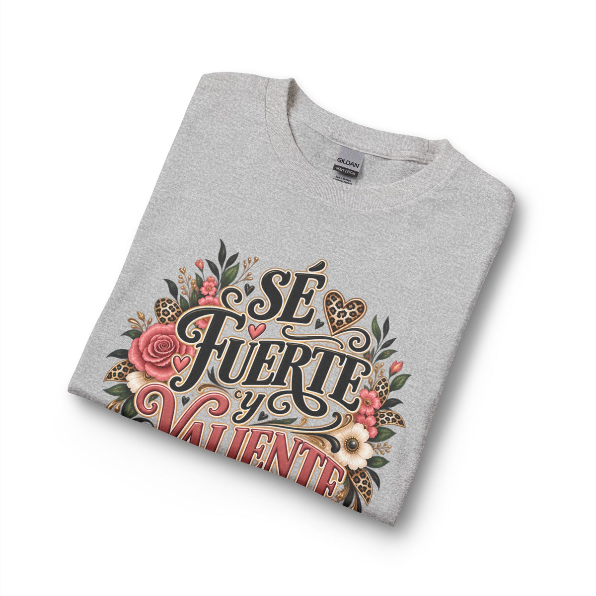 Folded sport gray Sé Fuerte y Valiente Josué 1:9 long sleeve shirt