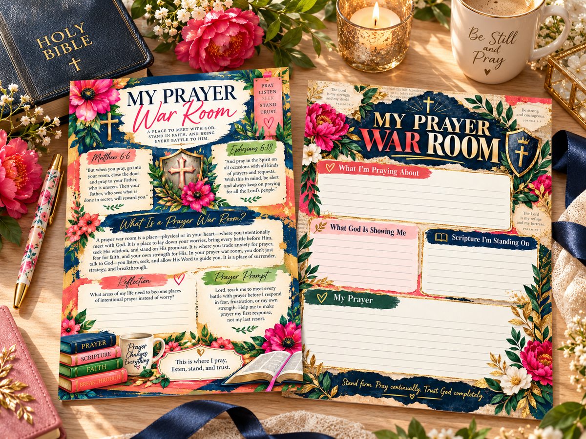 Standing in Prayer prayer desk morning lifestyle mockup
