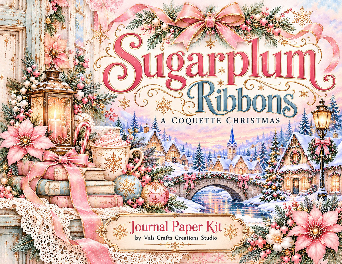 Sugarplum Ribbons A Coquette Christmas approved journal paper kit cover