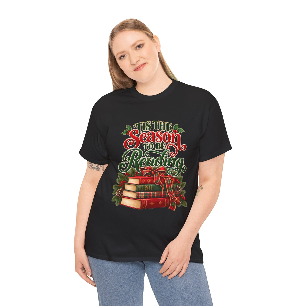 'Tis the Season to Be Reading Christmas book lover T-shirt 7