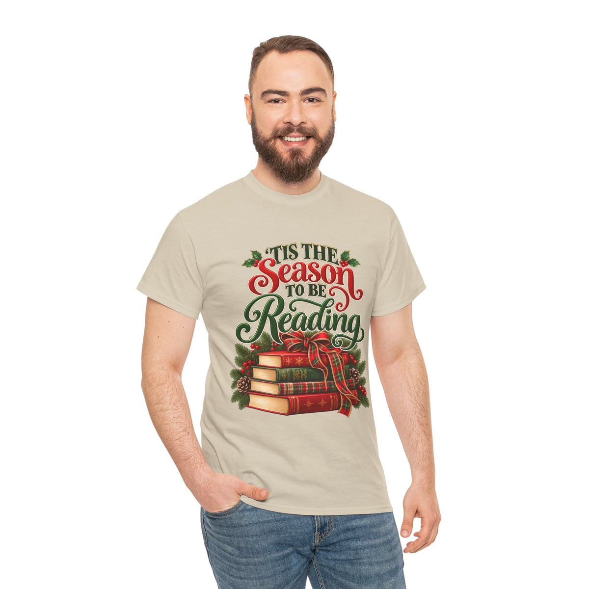 'Tis the Season to Be Reading Christmas book lover T-shirt 8