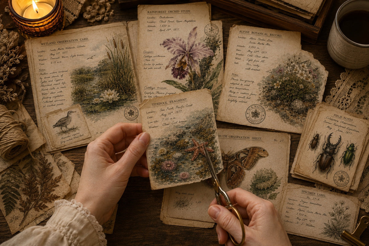 Victorian Naturalist Archives printed natural history ephemera cutting mockup