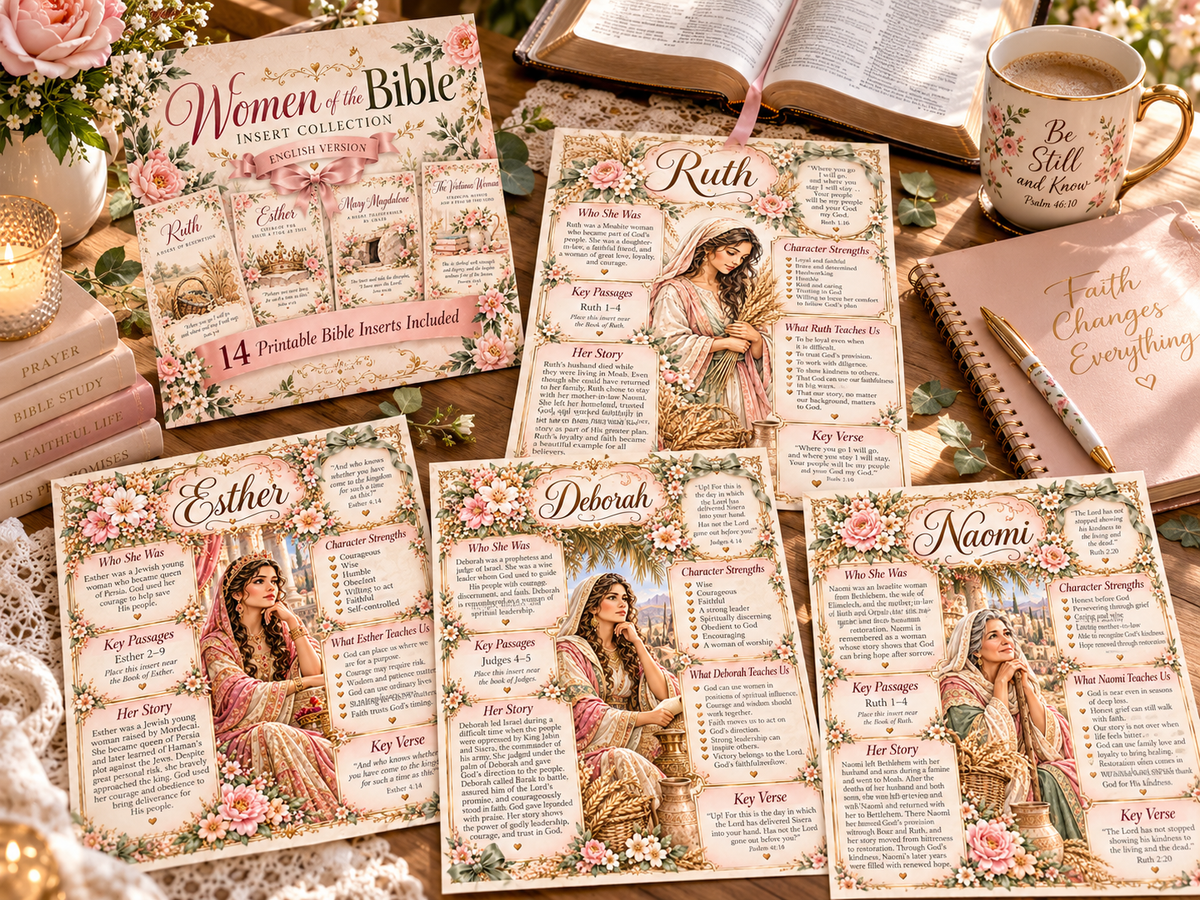 Women of the Bible English insert collection with Bible study pages