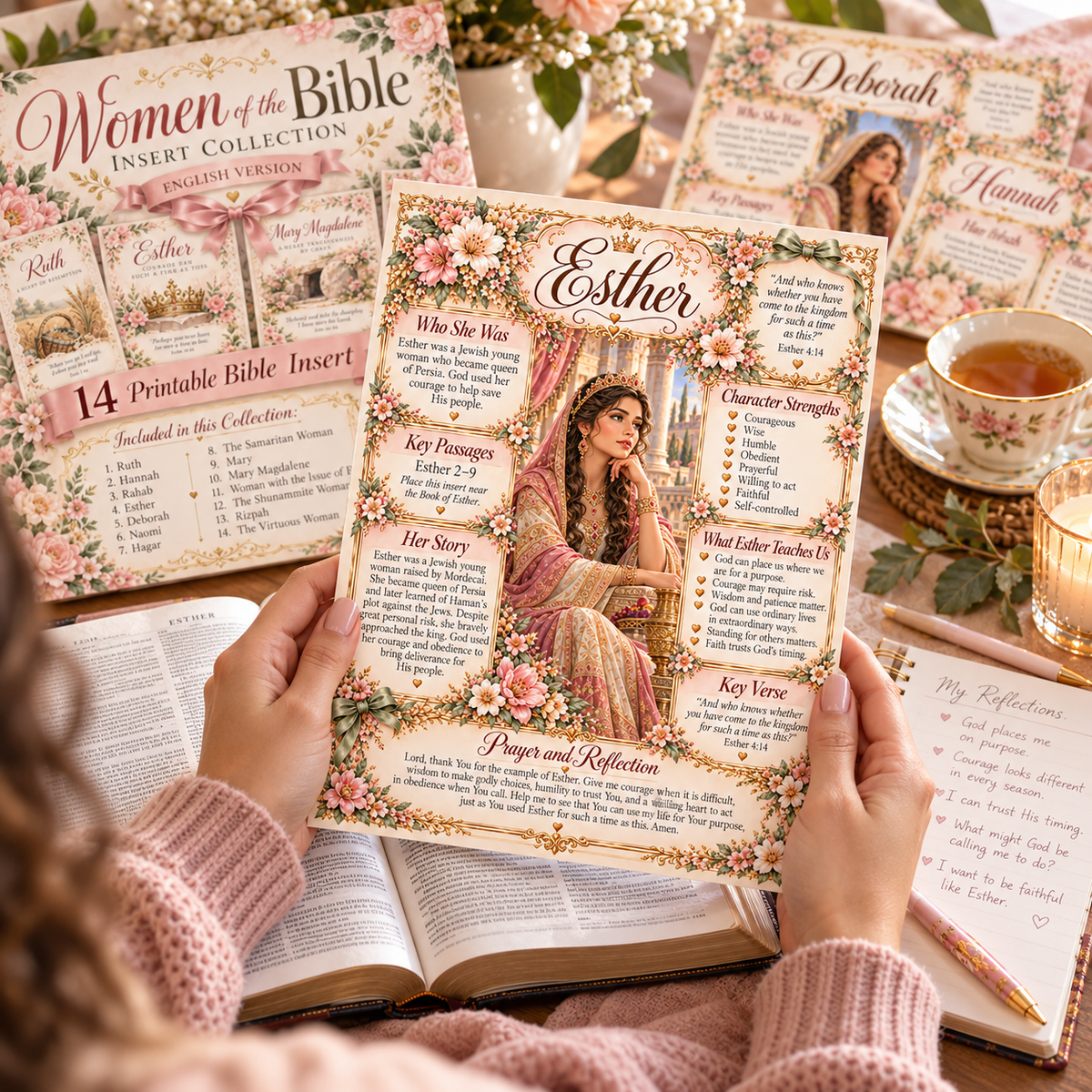 Esther Women of the Bible printed insert lifestyle mockup