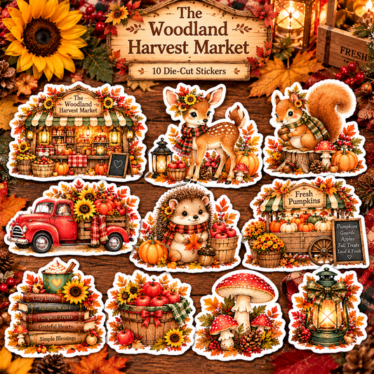 woodland harvest market square cover